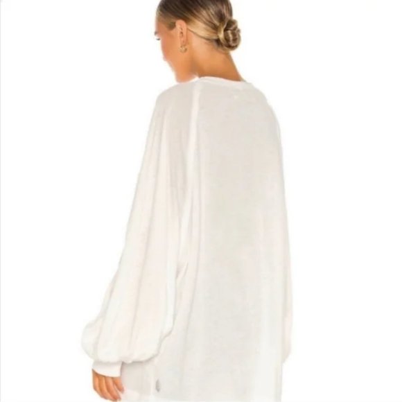NEW Free People Shes Everything White Solid Puffed Long Sleeve Womens Size M - Picture 4 of 13